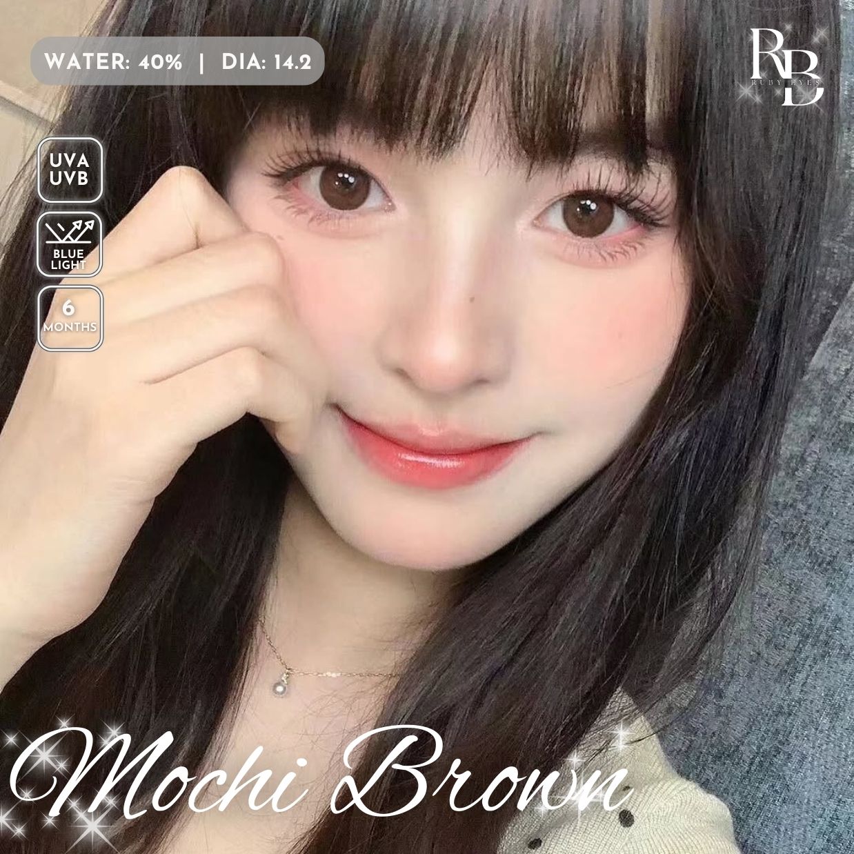 Kính Áp Tròng QUEEN VISION Màu Nâu Mochi Brown