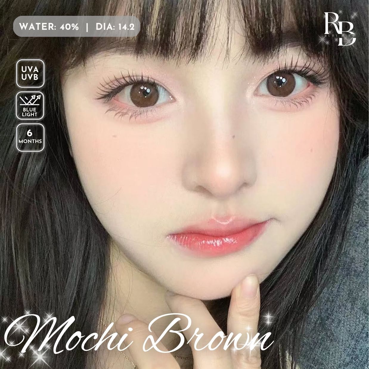 Kính Áp Tròng QUEEN VISION Màu Nâu Mochi Brown
