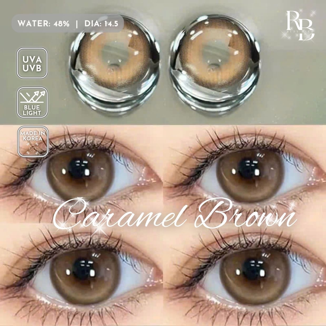 Kính Áp Tròng Màu Nâu Caramel Brown