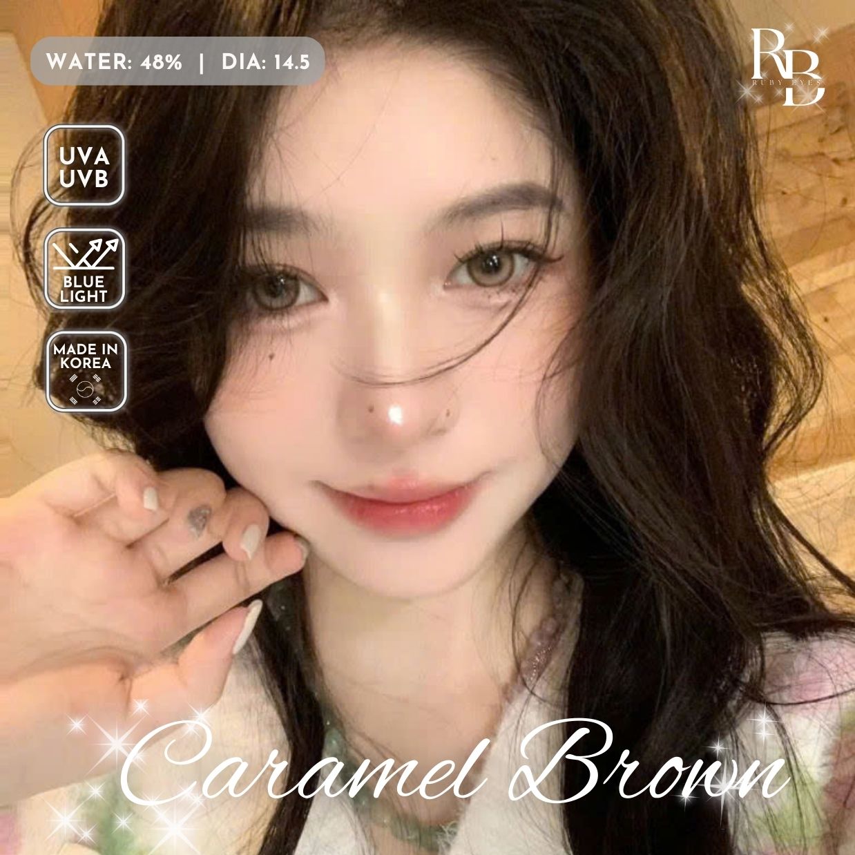 Kính Áp Tròng Màu Nâu Caramel Brown