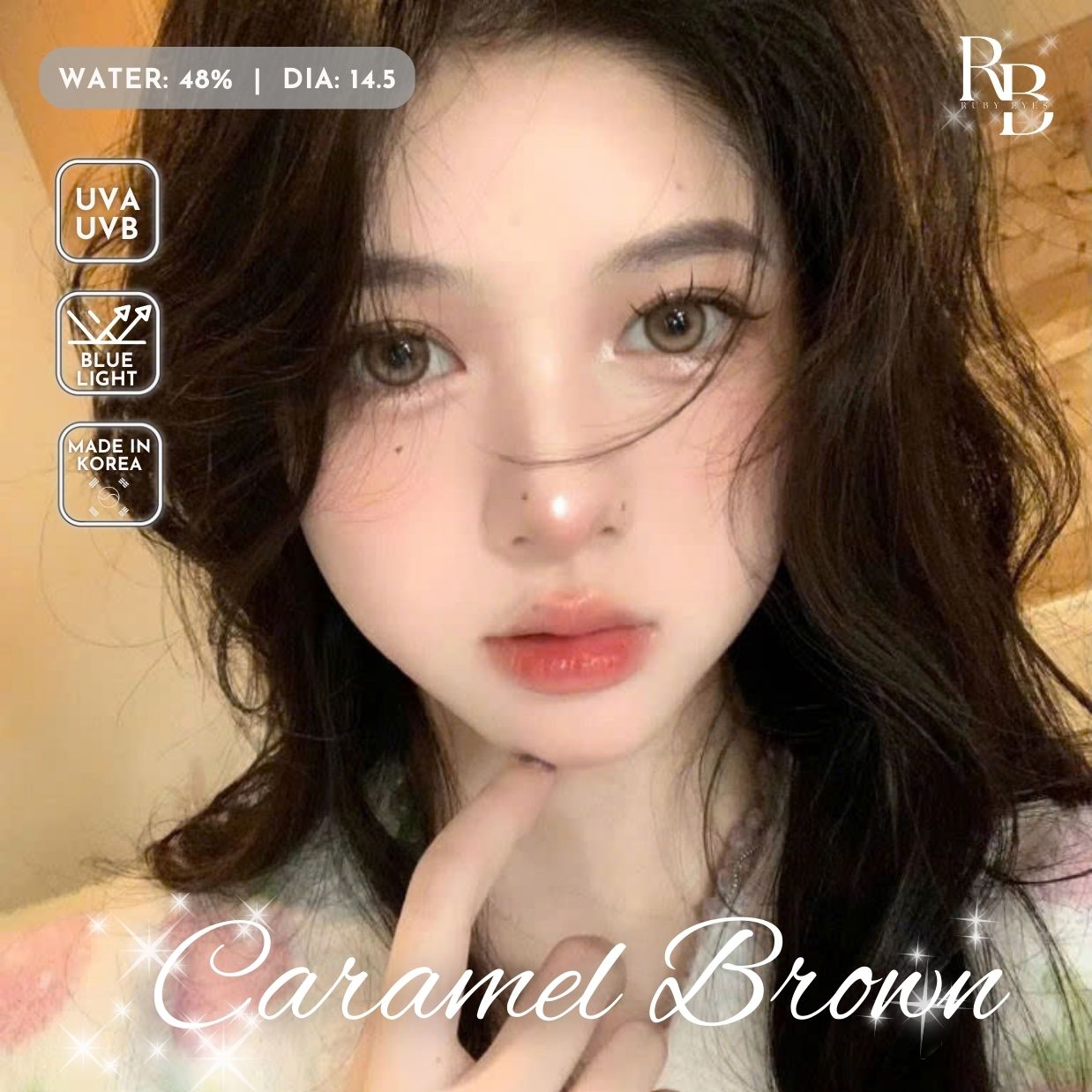 Kính Áp Tròng Màu Nâu Caramel Brown