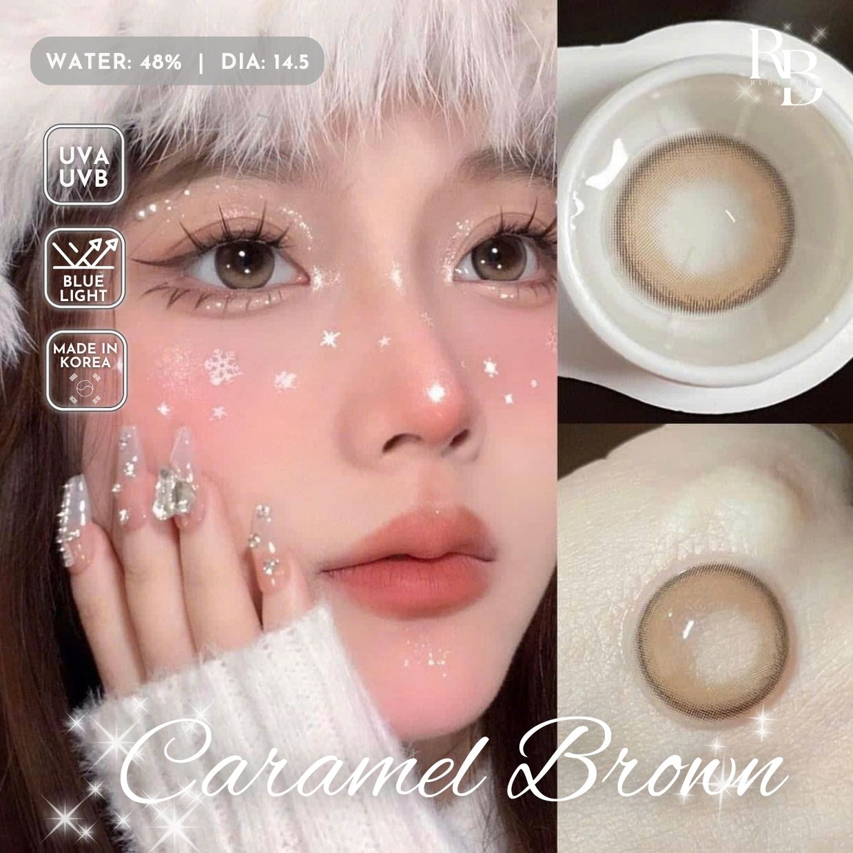 Kính Áp Tròng Màu Nâu Caramel Brown