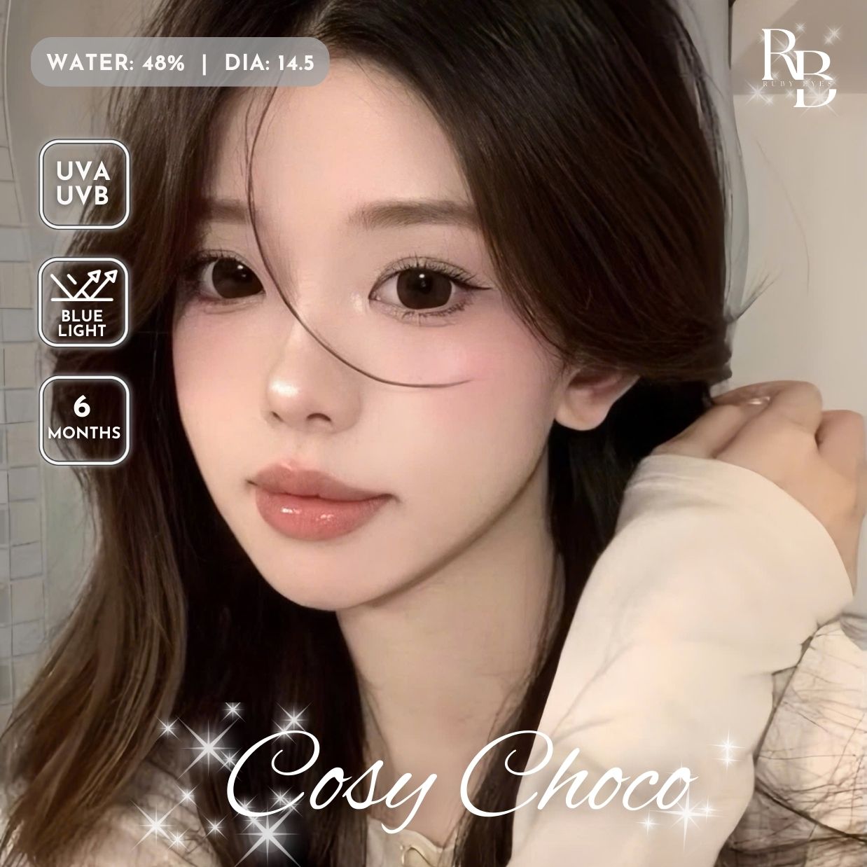 Kính Áp Tròng Màu Nâu Đen Cosy Choco