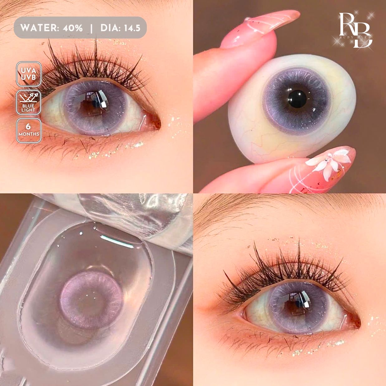 Kính Áp Tròng Màu Tím E686 Violet