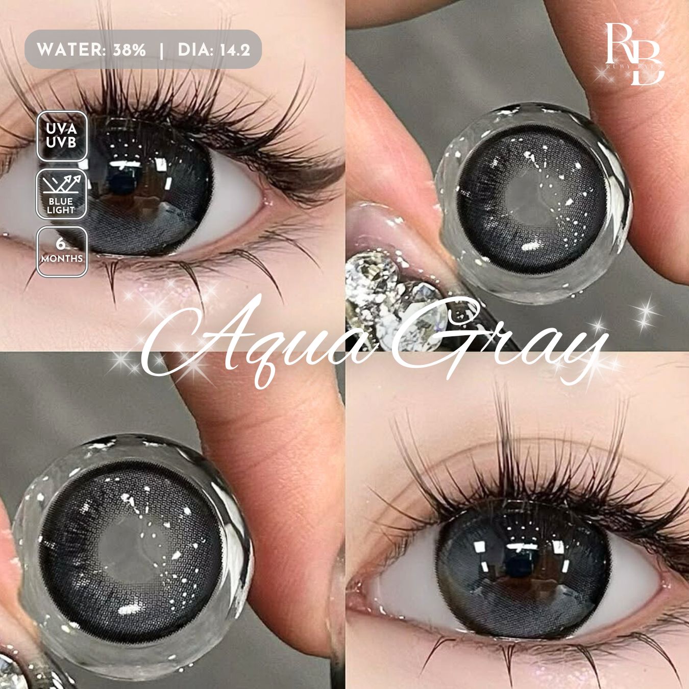 Kính Áp Tròng Dreamoon Màu Xám Aqua Gray 14.2mm