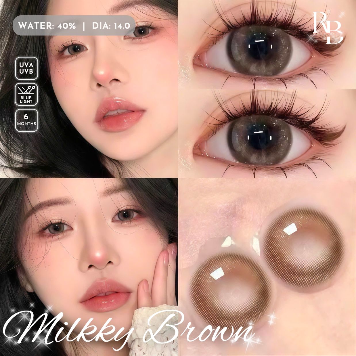 Kính Áp Tròng Màu Nâu Milkky Brown