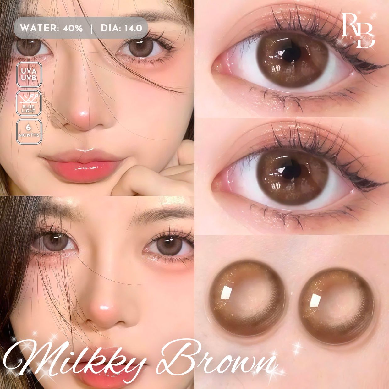 Kính Áp Tròng Màu Nâu Milkky Brown