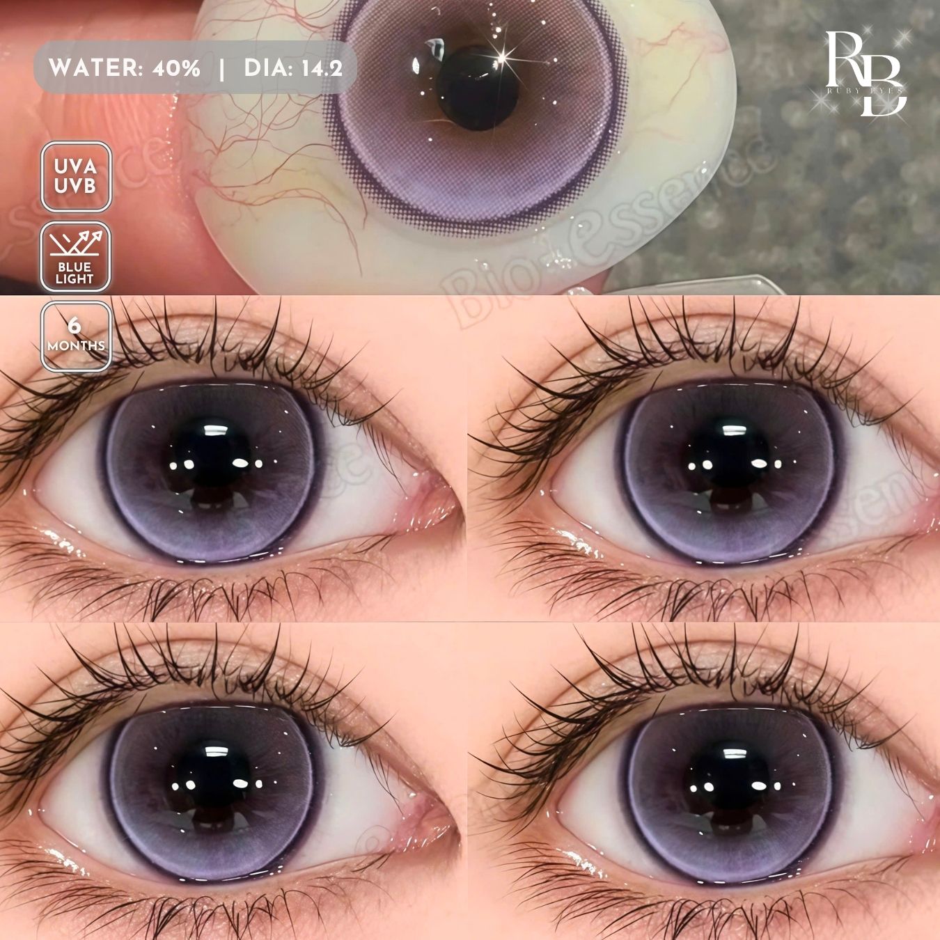 Kính Áp Tròng Màu Tín Glaz Purple 14.2mm