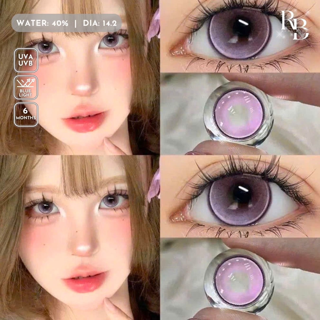 Kính Áp Tròng Màu Tín Glaz Purple 14.2mm