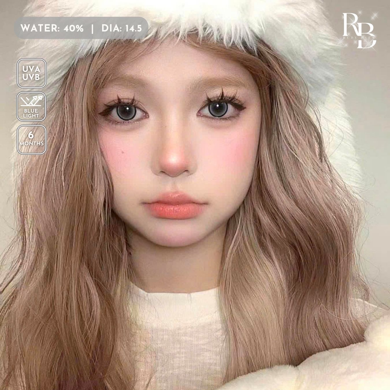 Kính Áp Tròng Màu Xám Bubble Gum Gray 14.5mm