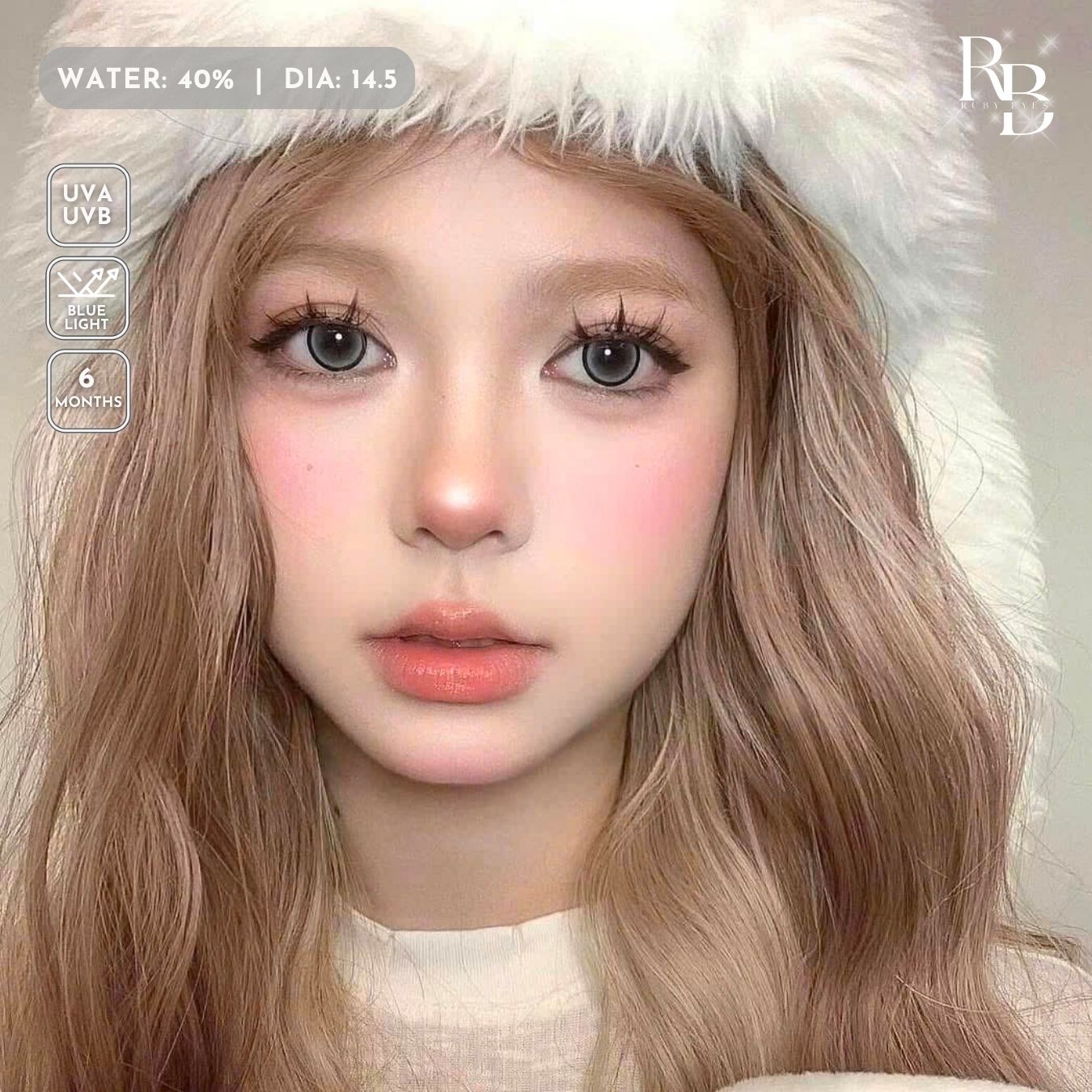 Kính Áp Tròng Màu Xám Bubble Gum Gray 14.5mm
