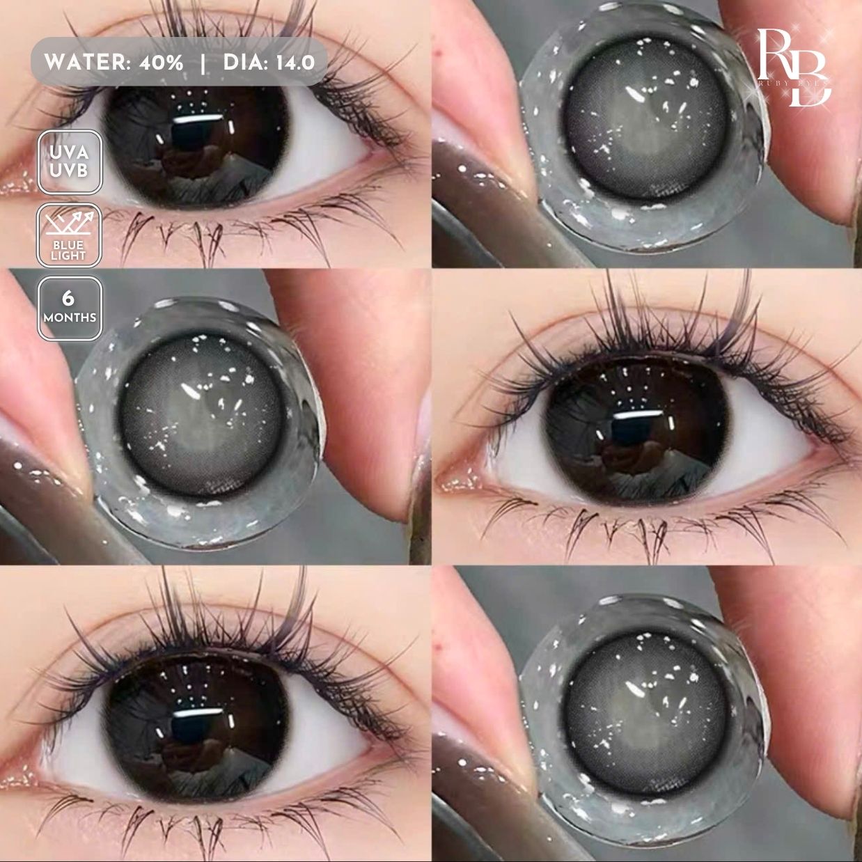 Kính Áp Tròng Màu Đen Gugu Black 14.0mm