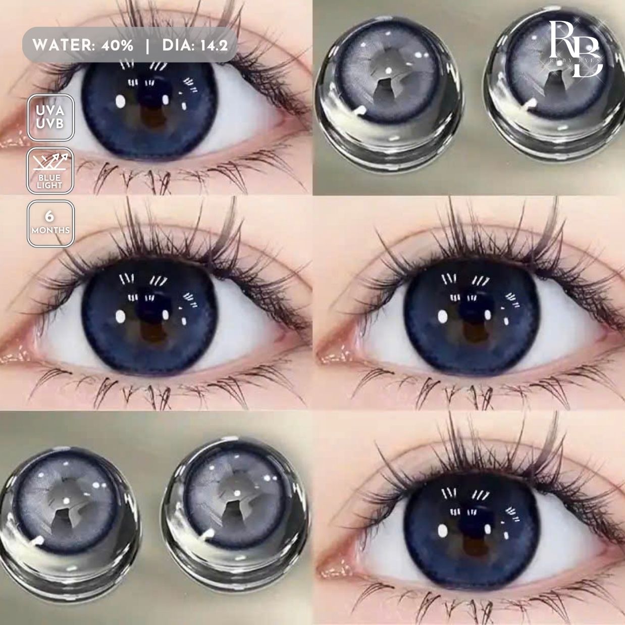 Kính Áp Tròng Màu Xanh Manta Ray Blue 14.2mm