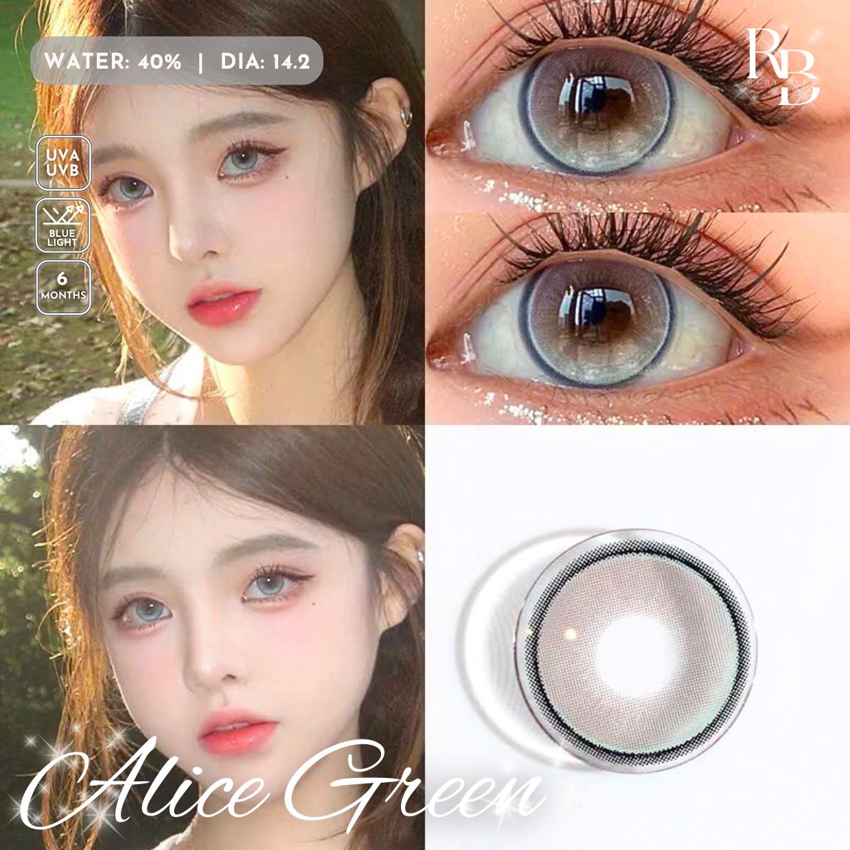 Kính Áp Tròng Màu Xanh Alice Green