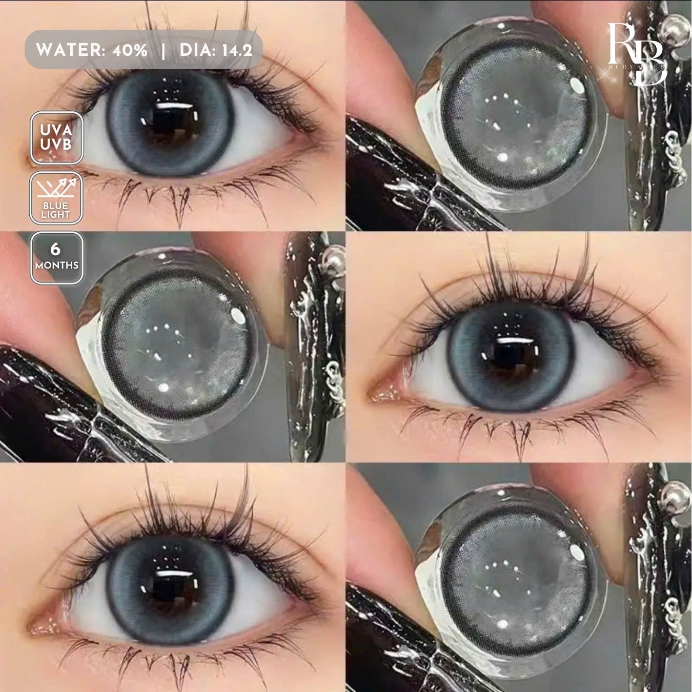 Kính Áp Tròng Màu Xám Freezing Salt Gray Size 14.2mm