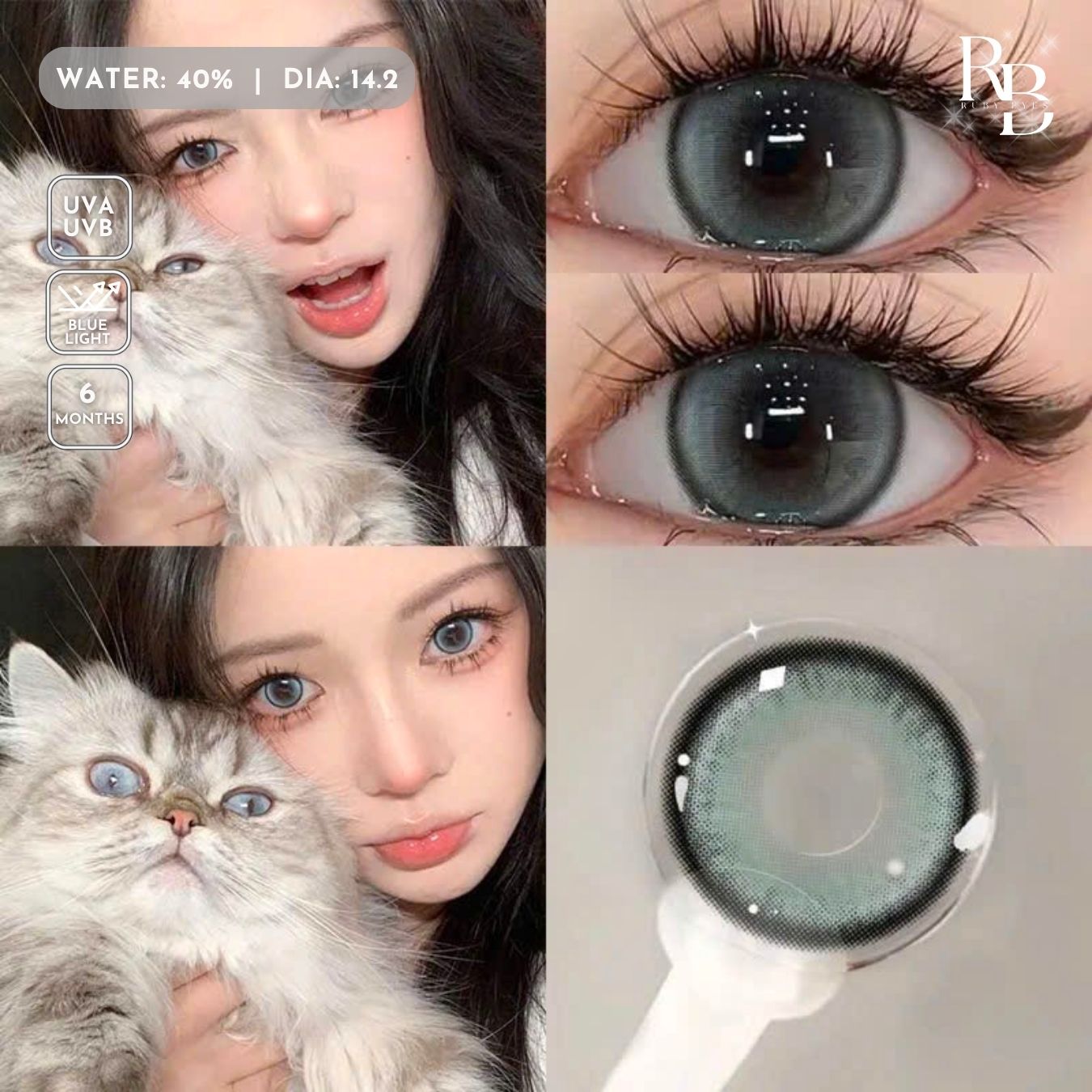 Kính Áp Tròng Màu Xám Freezing Salt Gray Size 14.2mm