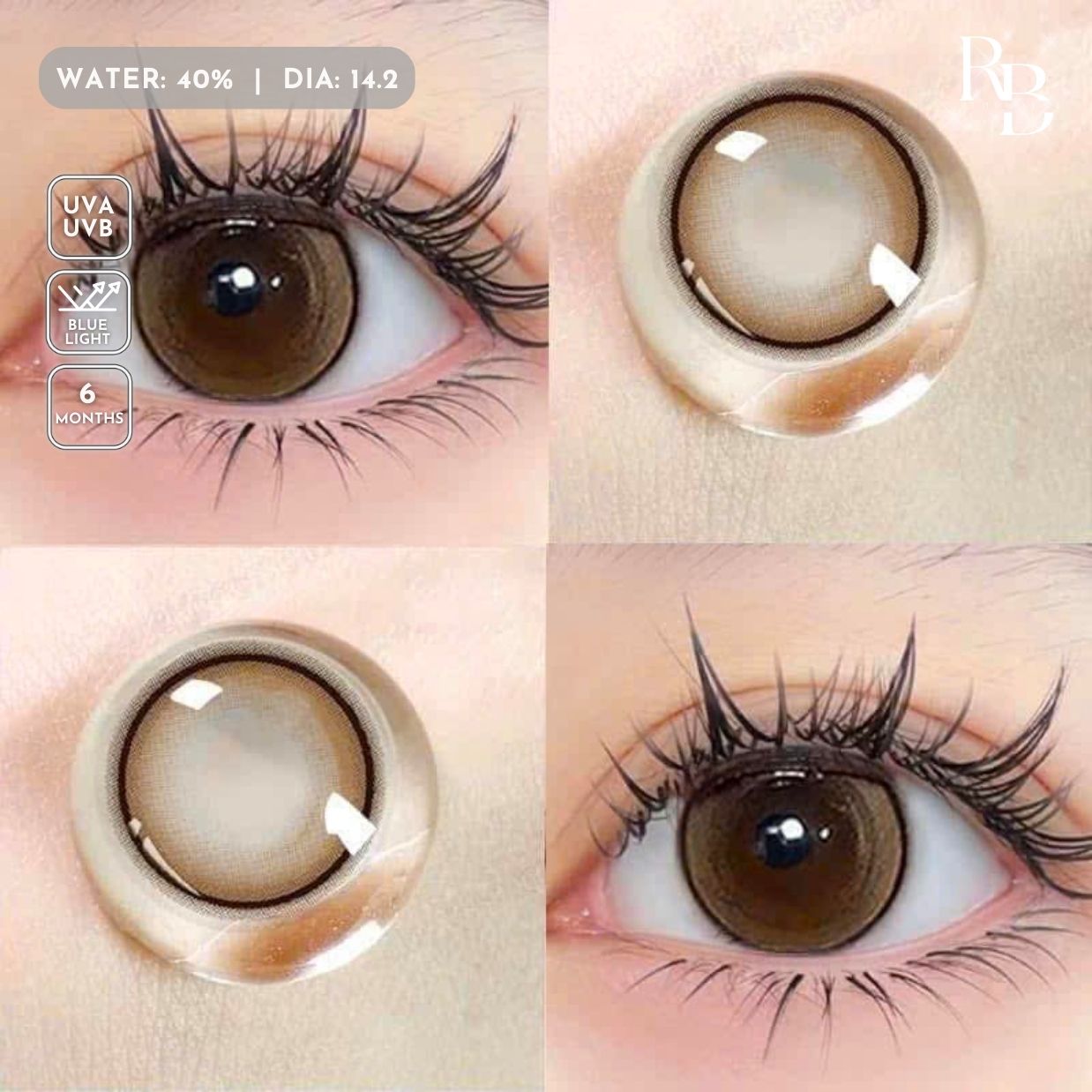 Kính Áp Tròng Màu Nâu Morning Dew Brown 14.2mm