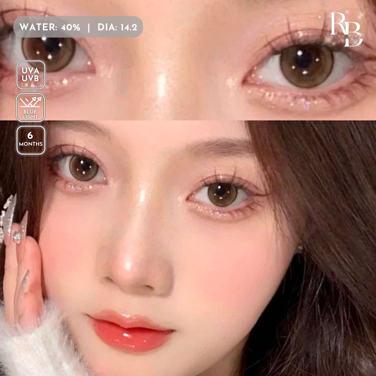 Kính Áp Tròng Màu Nâu Morning Dew Brown 14.2mm