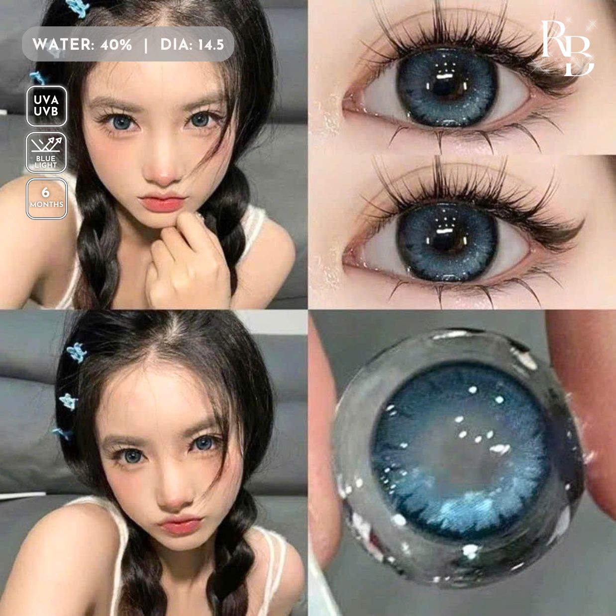 Kính Áp Tròng Màu Xanh Dark Blue
