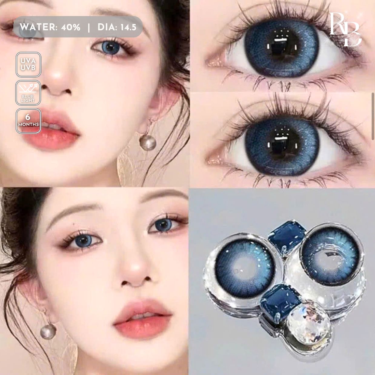 Kính Áp Tròng Màu Xanh Dark Blue