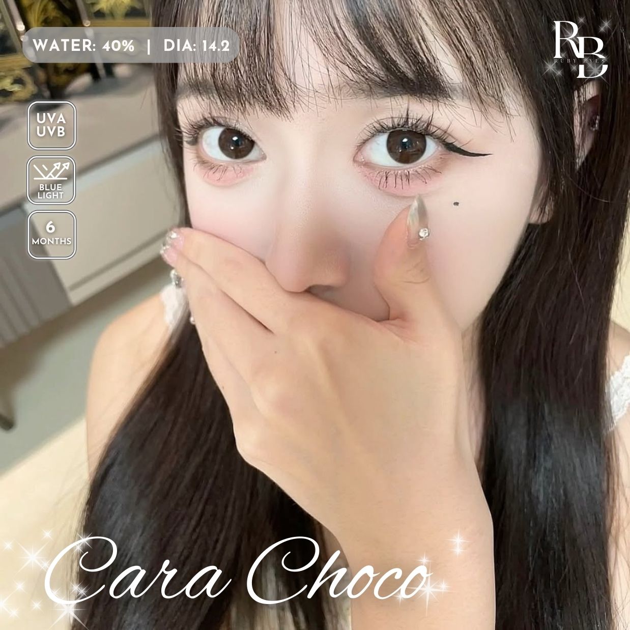 Kính Áp Tròng QUEEN VISION Màu Nâu Cara Choco