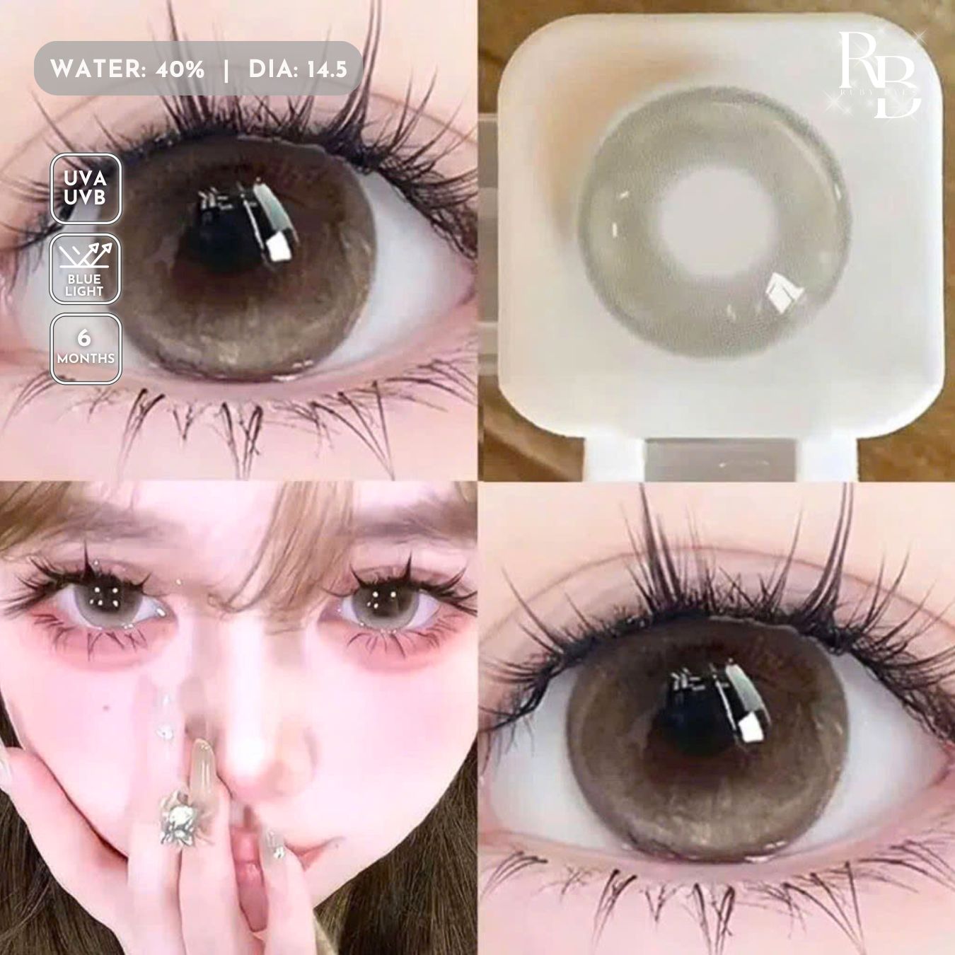 Kính Áp Tròng Dreamoon Màu Xám Jolian Gray 14.5mm