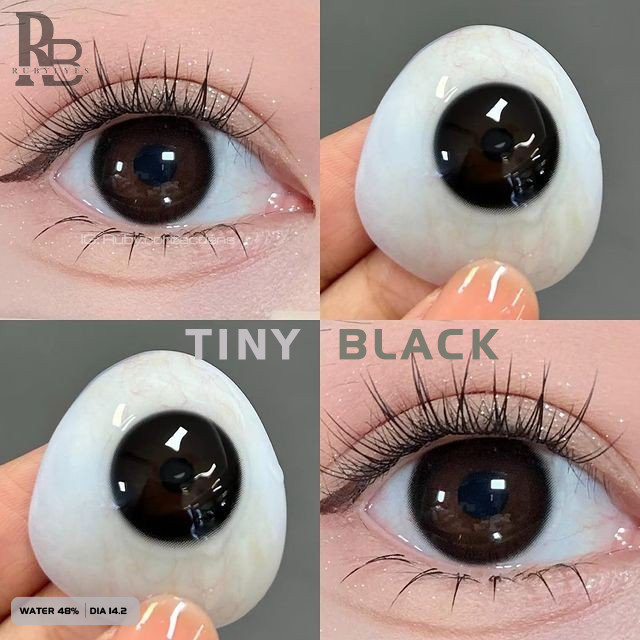 Kính Áp Tròng RUBYEYES Màu Đen Tiny Black Giãn Nhỏ Có Độ Cận 0-6 Độ, Kính Áp Tròng Hàn Quốc BST BEARLENS