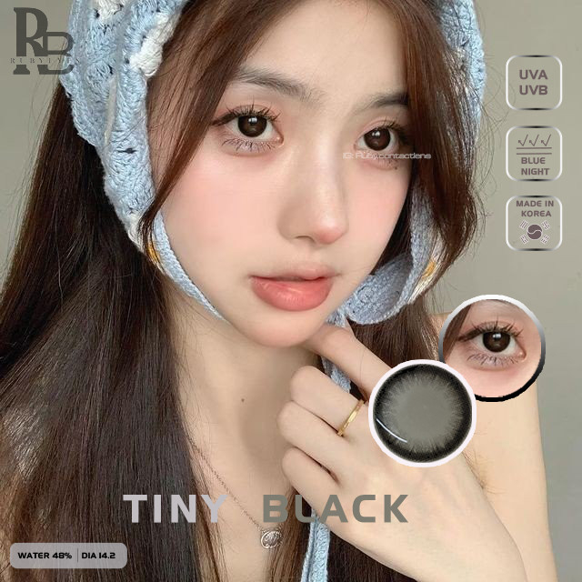 Kính Áp Tròng RUBYEYES Màu Đen Tiny Black Giãn Nhỏ Có Độ Cận 0-6 Độ, Kính Áp Tròng Hàn Quốc BST BEARLENS
