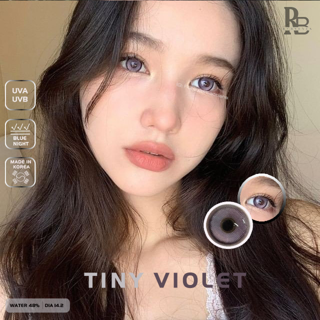 Kính Áp Tròng RUBYEYES Sillicone Hydrogel Màu Tím Tiny Violet, Kính Áp Tròng Hàn Quốc BST BEARLENS