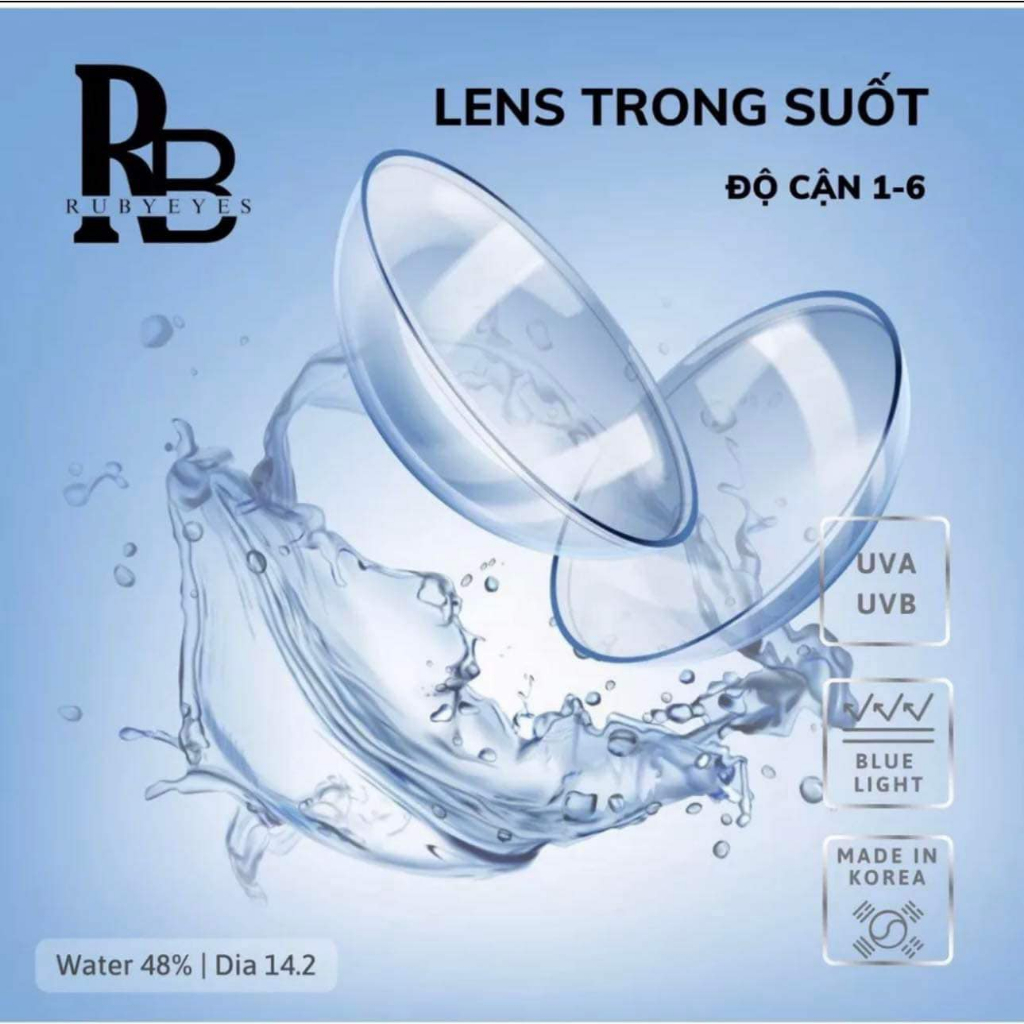 Kính Áp Tròng Trong Suốt 1-5 Độ