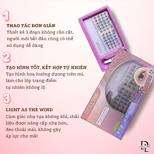 Mi Giả Tách Sợi Dollymi Hướng Dương Kèm Nhíp + Keo