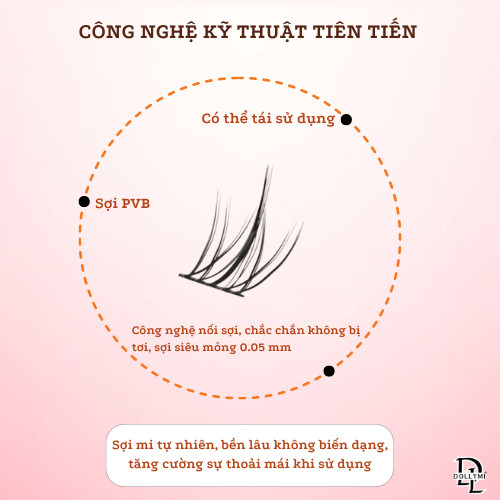 Mi Giả Tách Sợi Dollymi Hướng Dương Kèm Nhíp + Keo