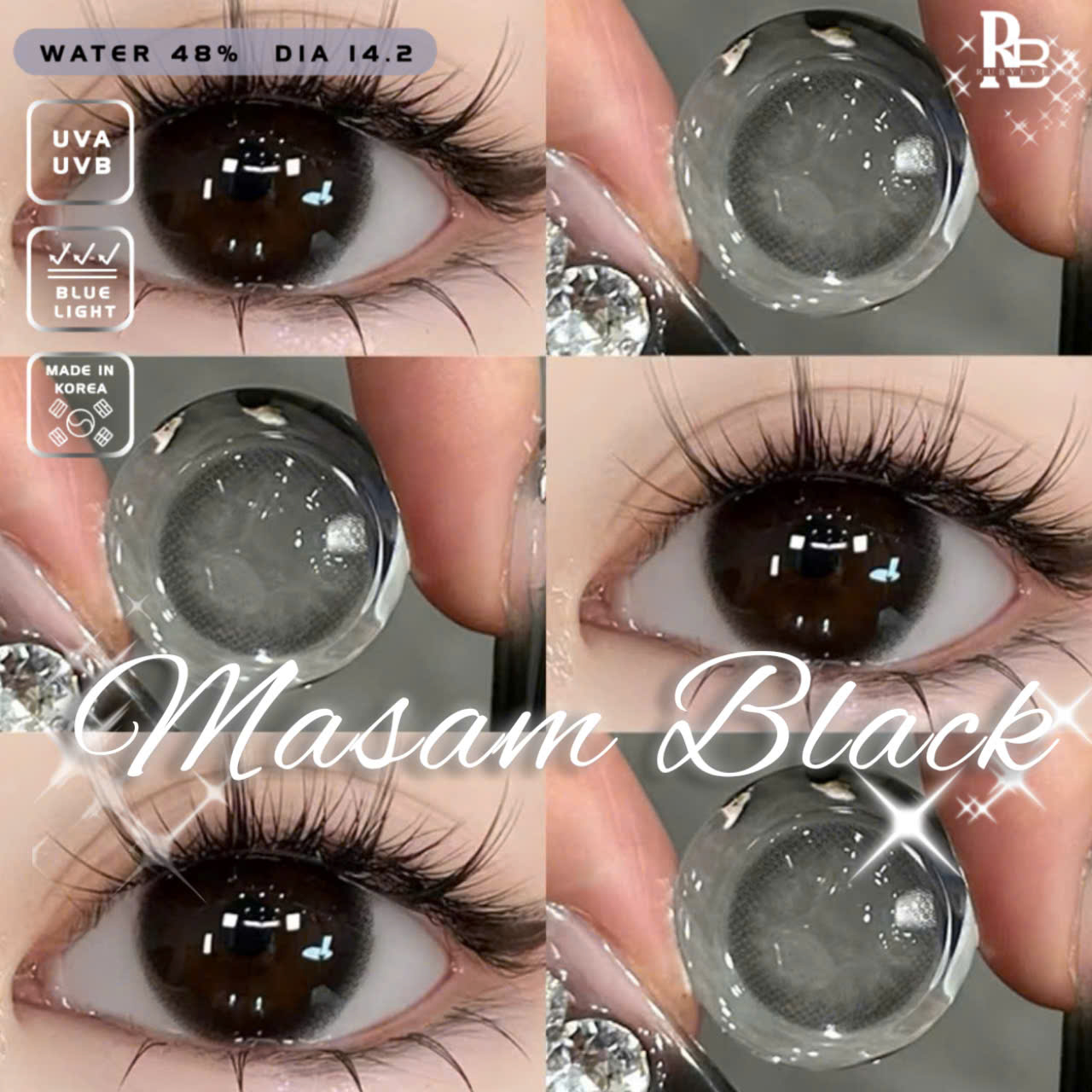 Kính Áp Tròng Ruby Eyes Màu Đen Masam Black