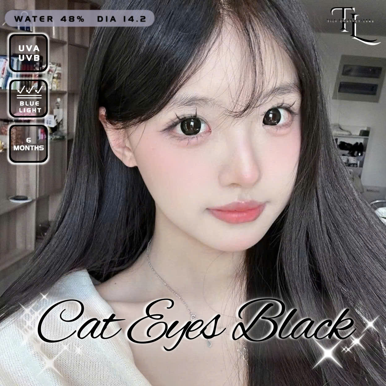 Kính Áp Tròng TILY EYES Màu Đen Cat Eyes Black