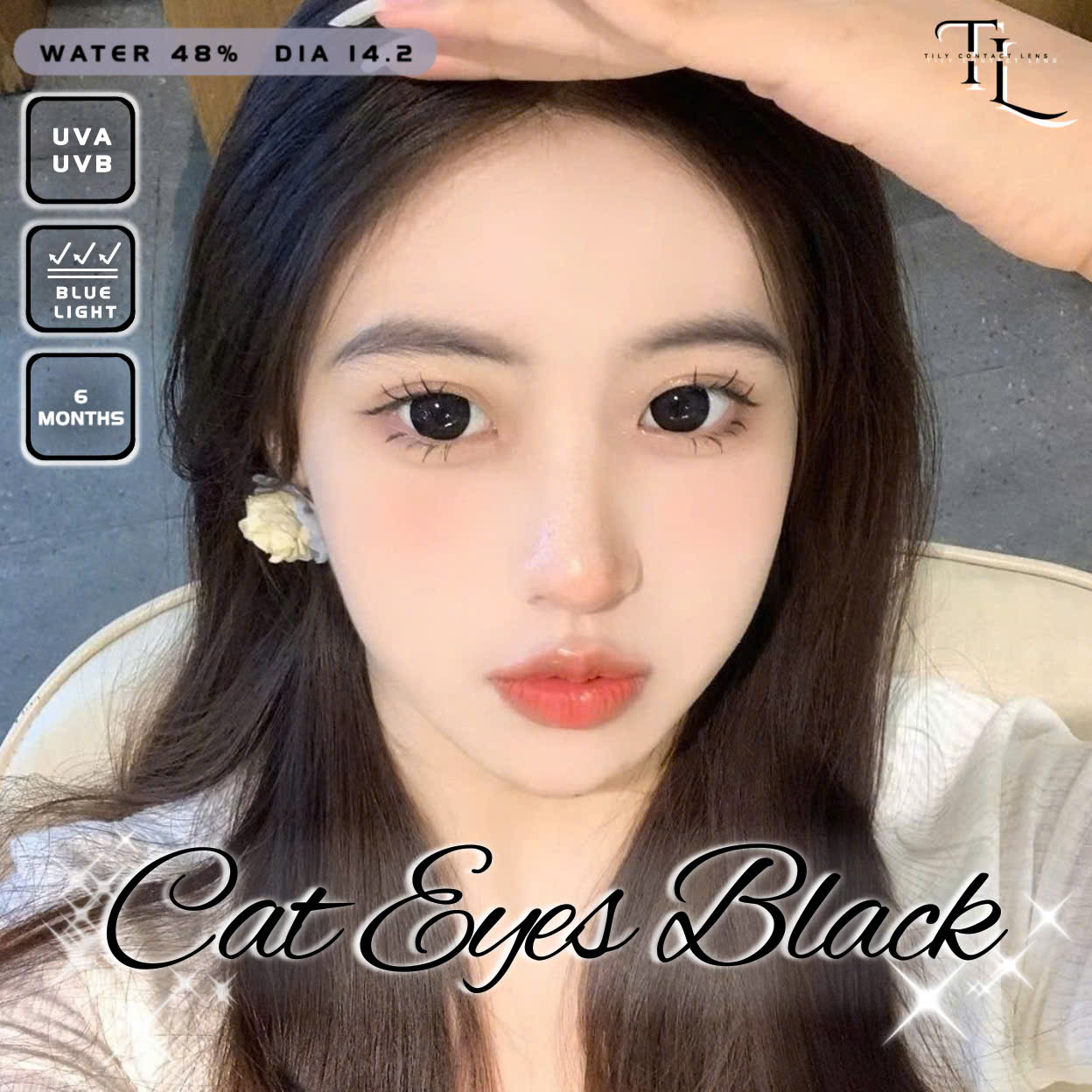 Kính Áp Tròng TILY EYES Màu Đen Cat Eyes Black