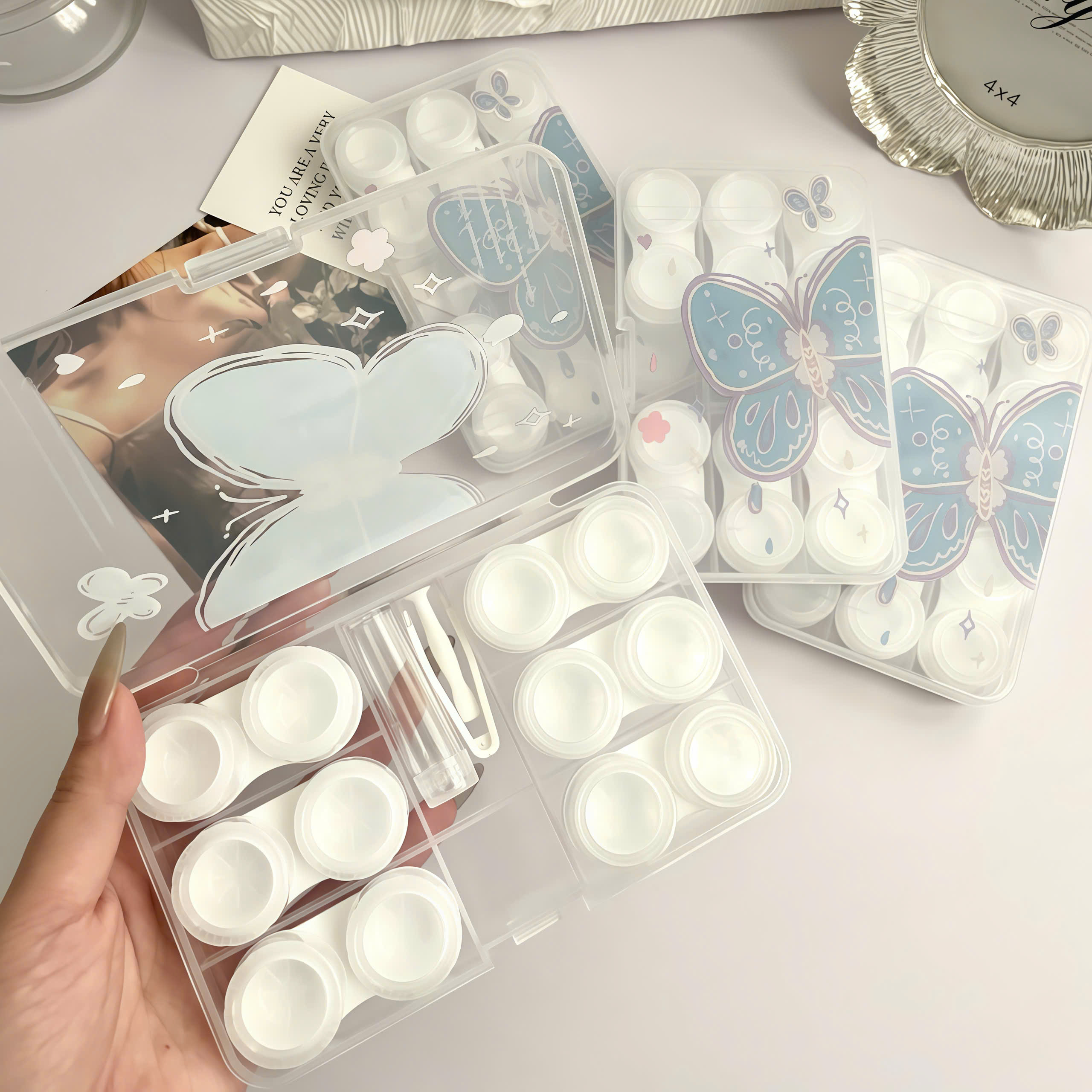 Khay 6 Cặp Lens Hình Bướm