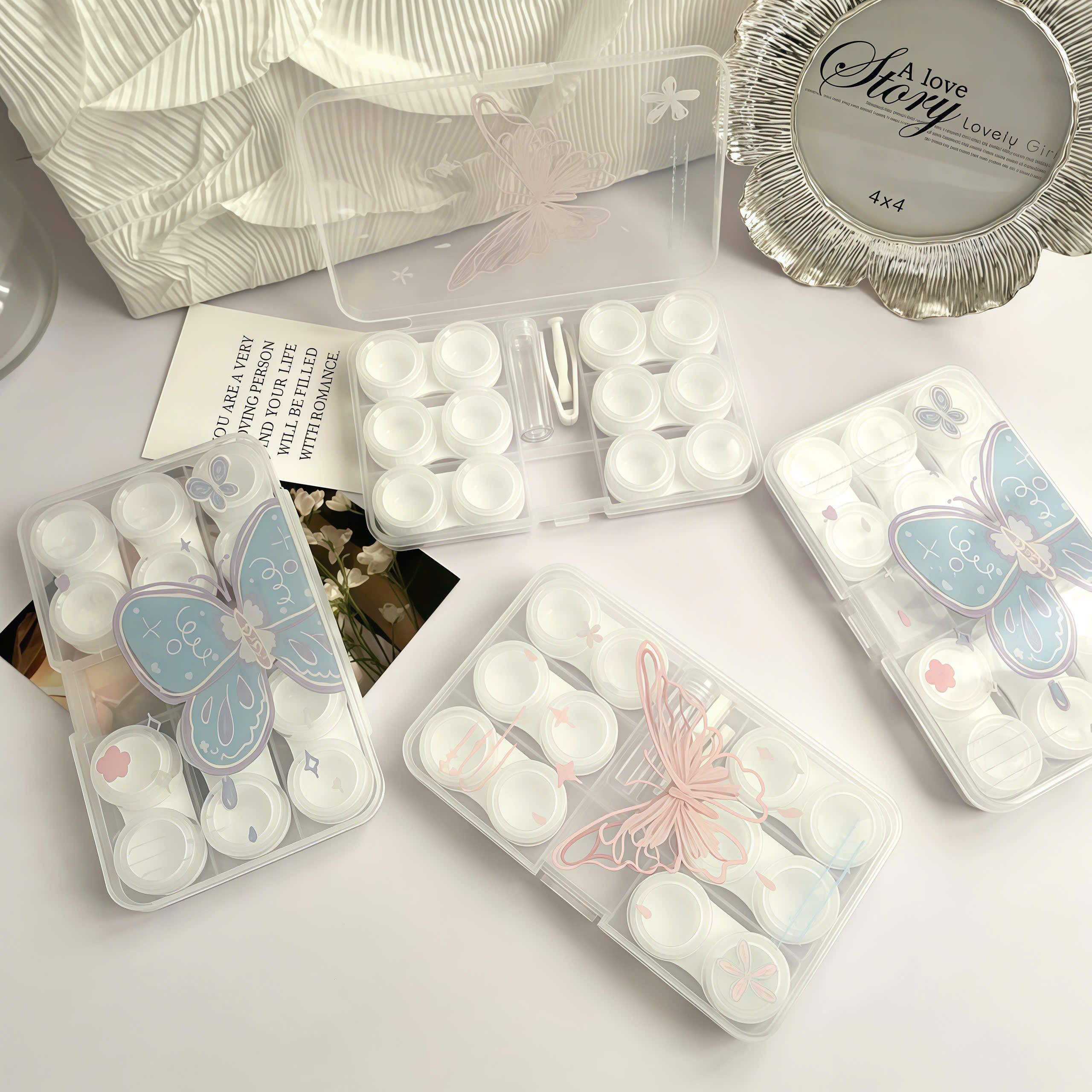 Khay 6 Cặp Lens Hình Bướm