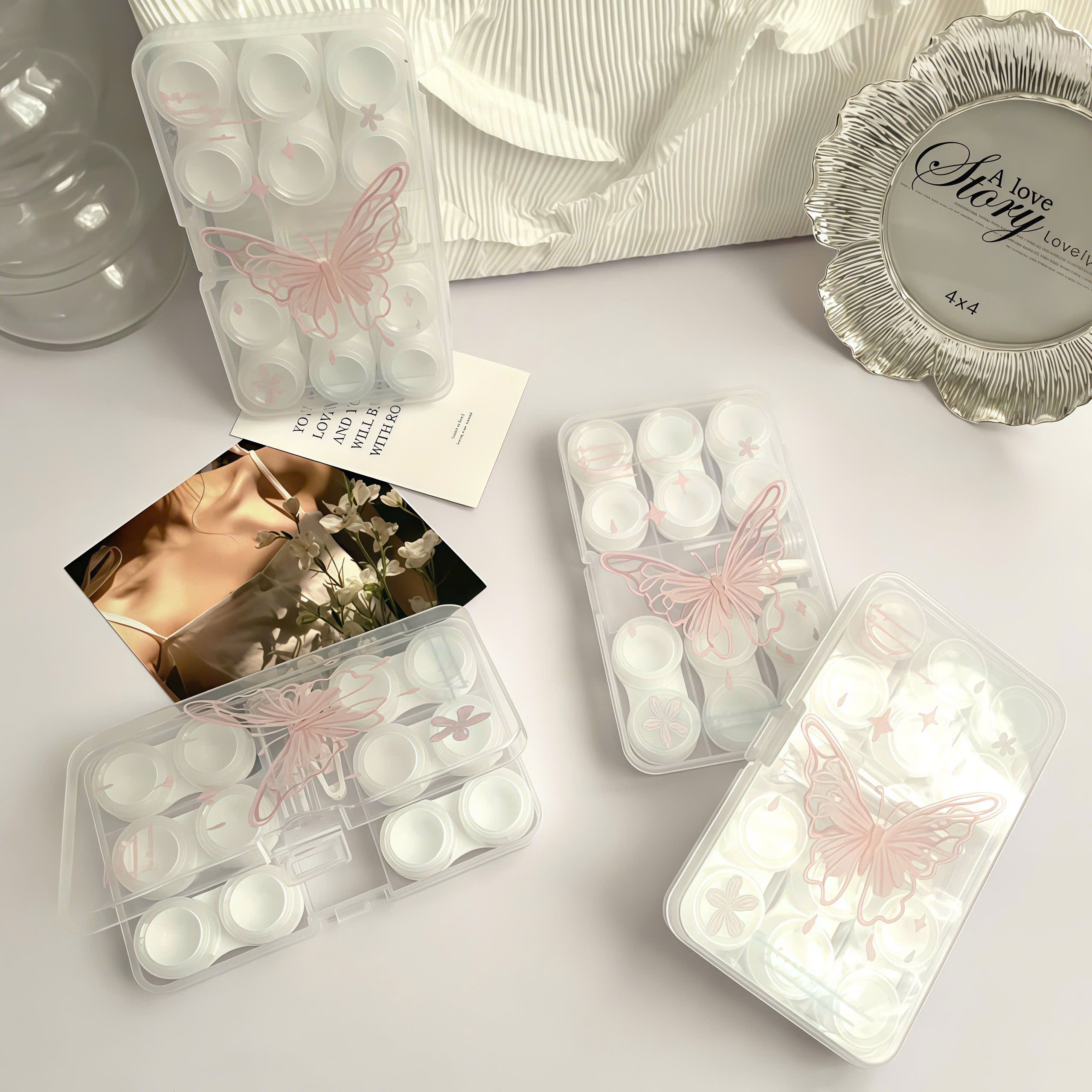 Khay 6 Cặp Lens Hình Bướm