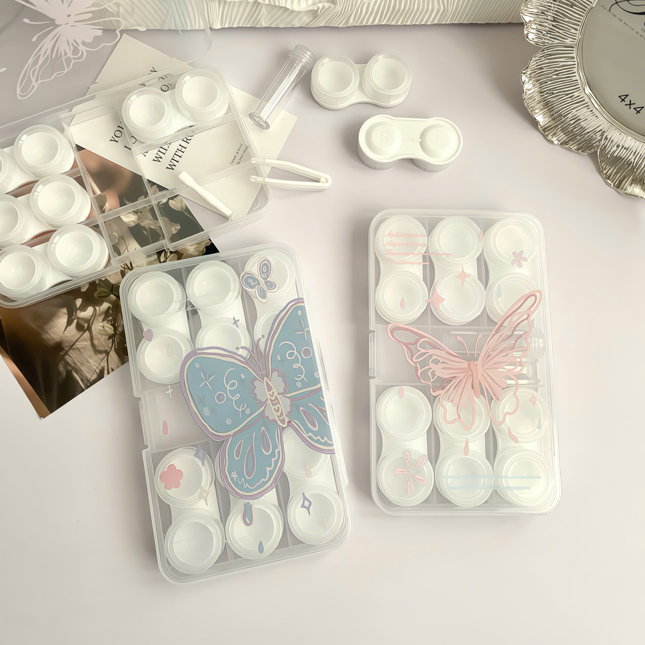 Khay 6 Cặp Lens Hình Bướm