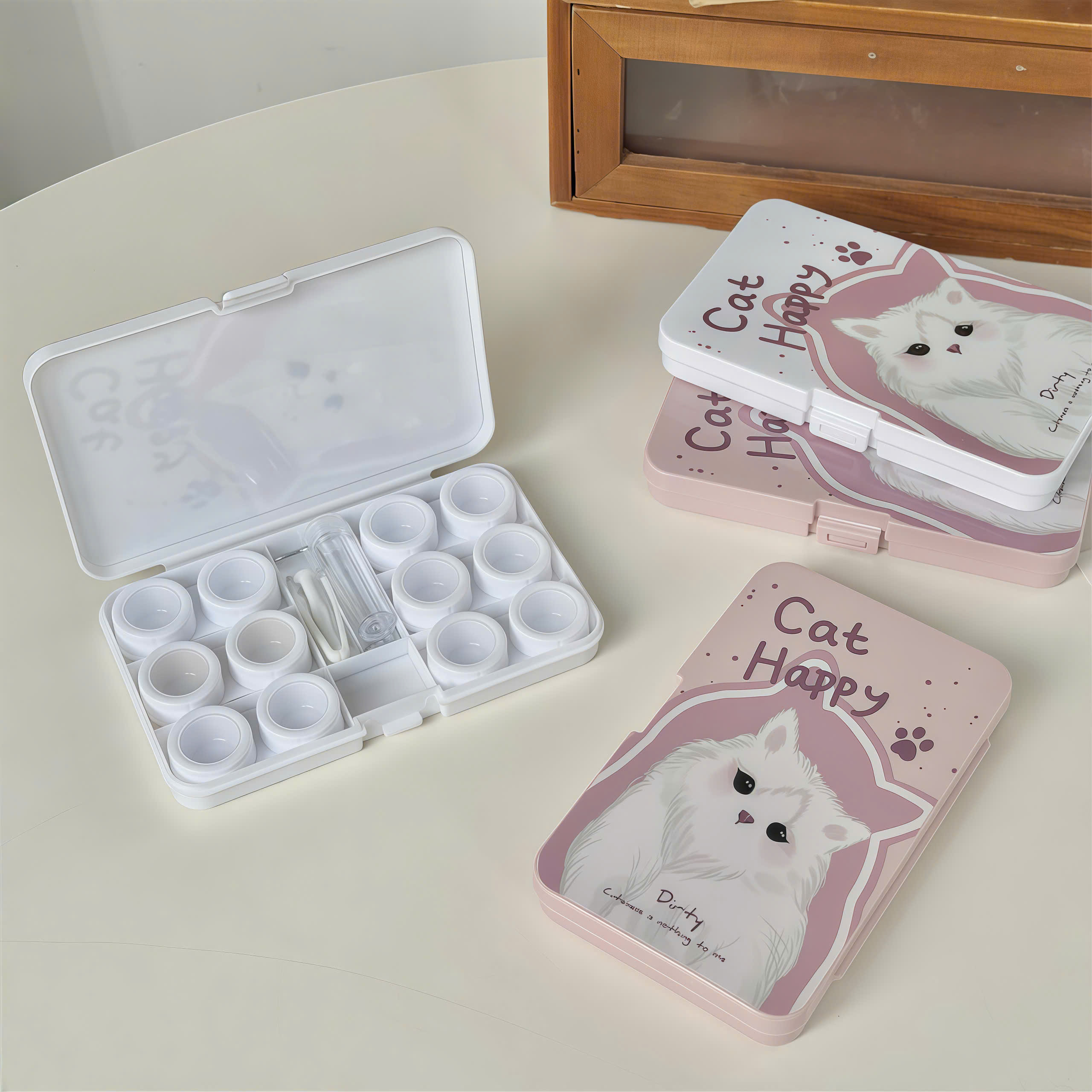 Khay Đựng 6 Cặp Lens Cat Happy