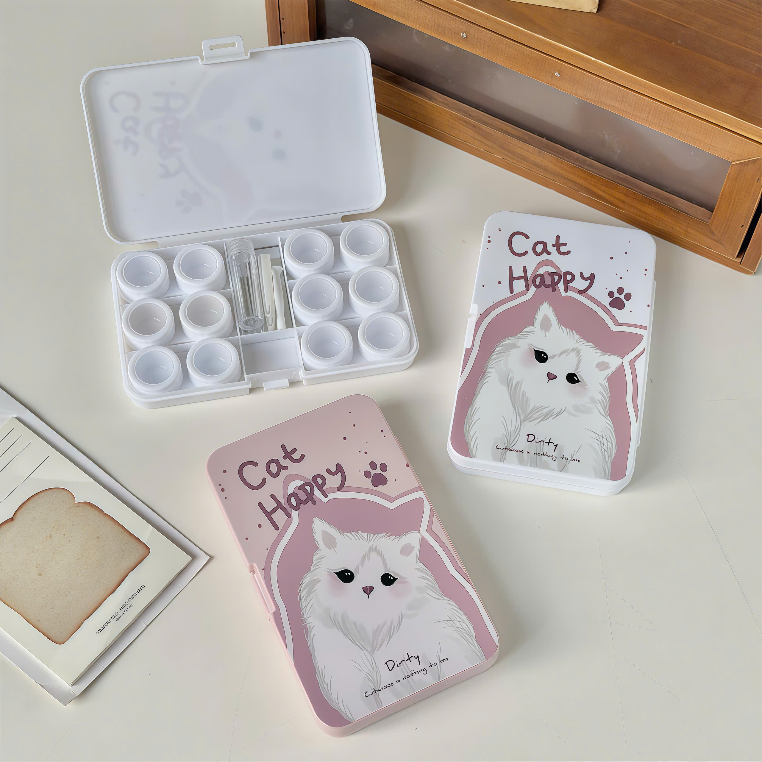 Khay Đựng 6 Cặp Lens Cat Happy