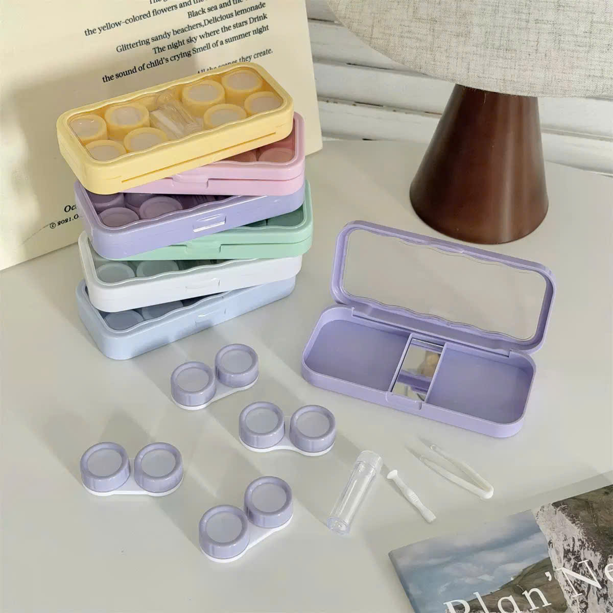 Khay Đựng 4 Cặp Kính Áp Tròng Màu Pastel