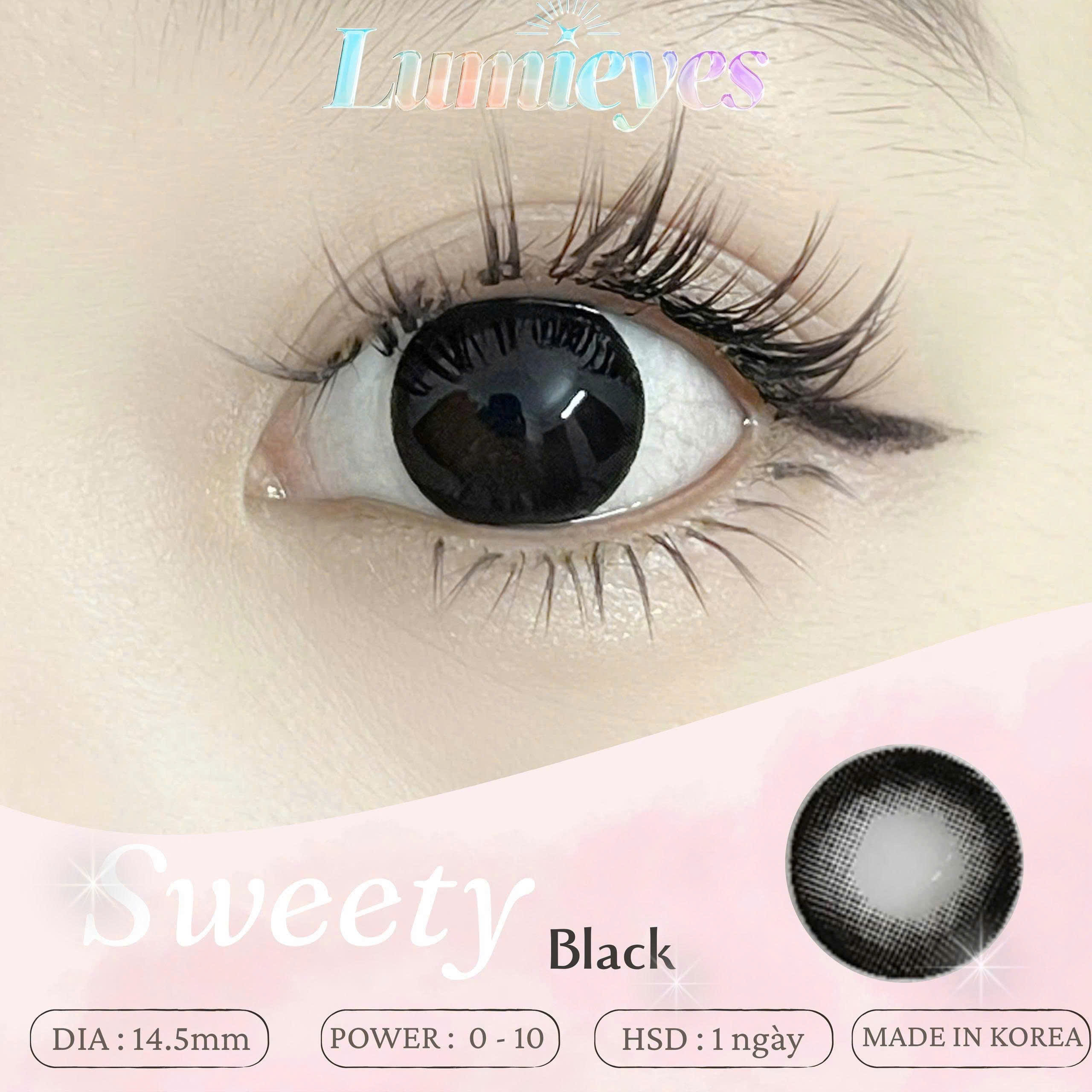 Lens 1 Ngày Màu Đen Sweety Black 14.5mm