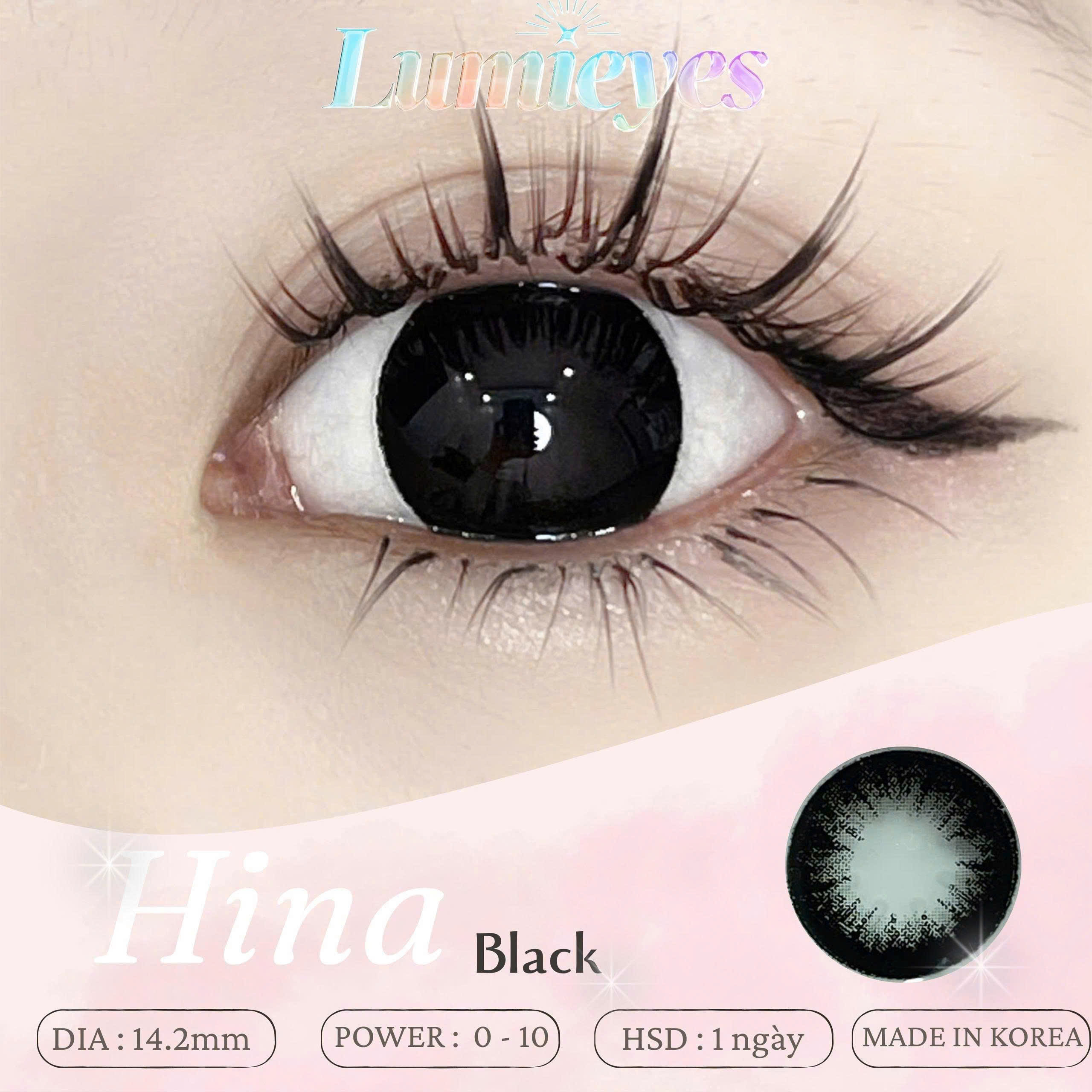Lens 1 Ngày Màu Đen Hina Black 14.2mm