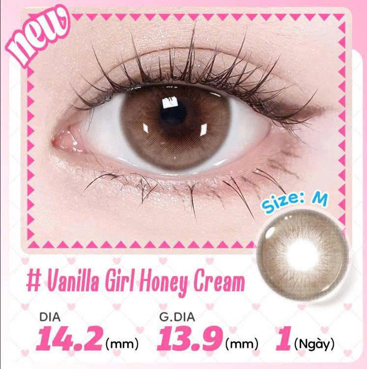 Lens 1 Ngày Màu Nâu Vanilla  Girl Honey Cream