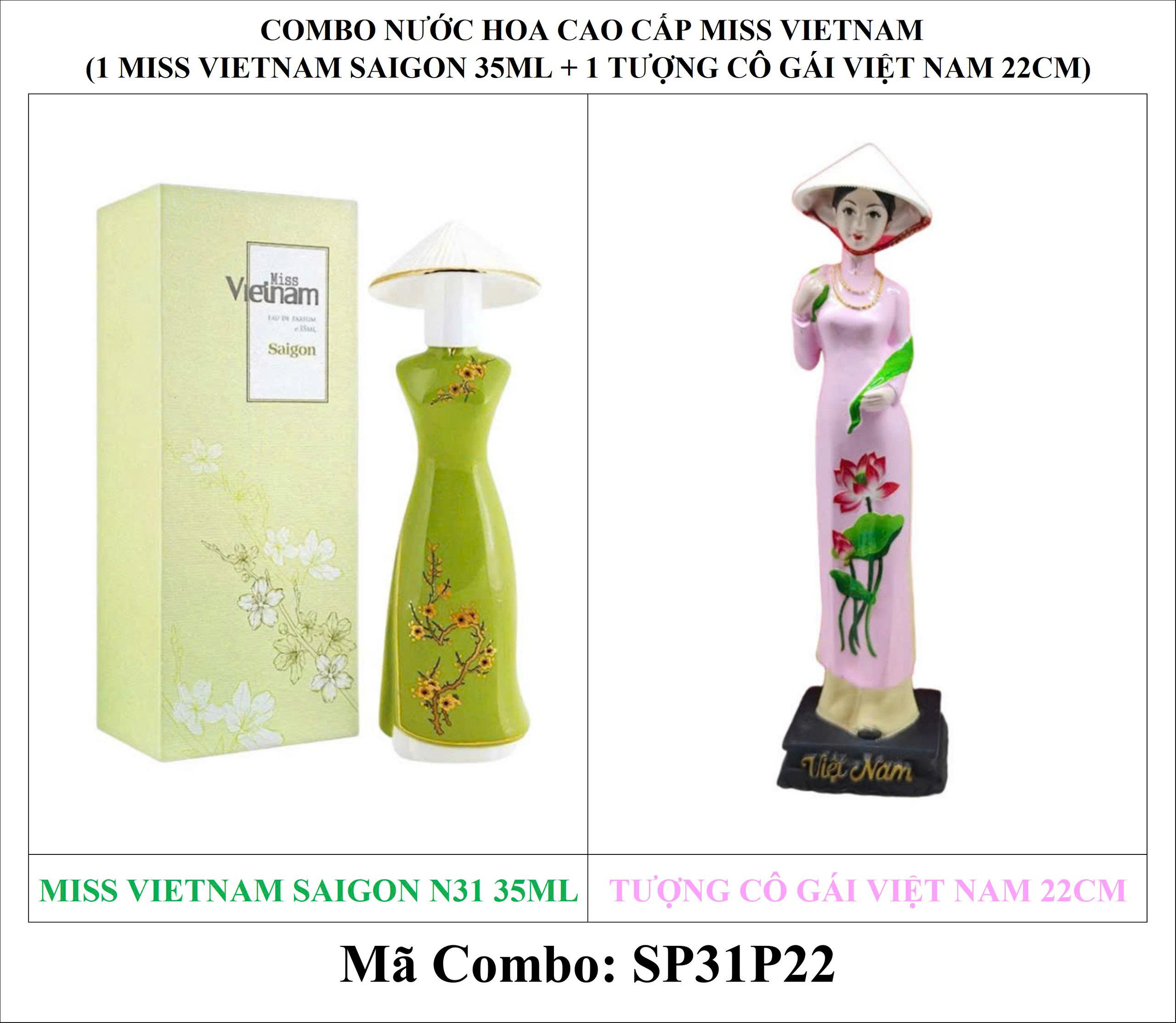 Combo 1 Miss Vietnam 1 Tượng Cô Gái