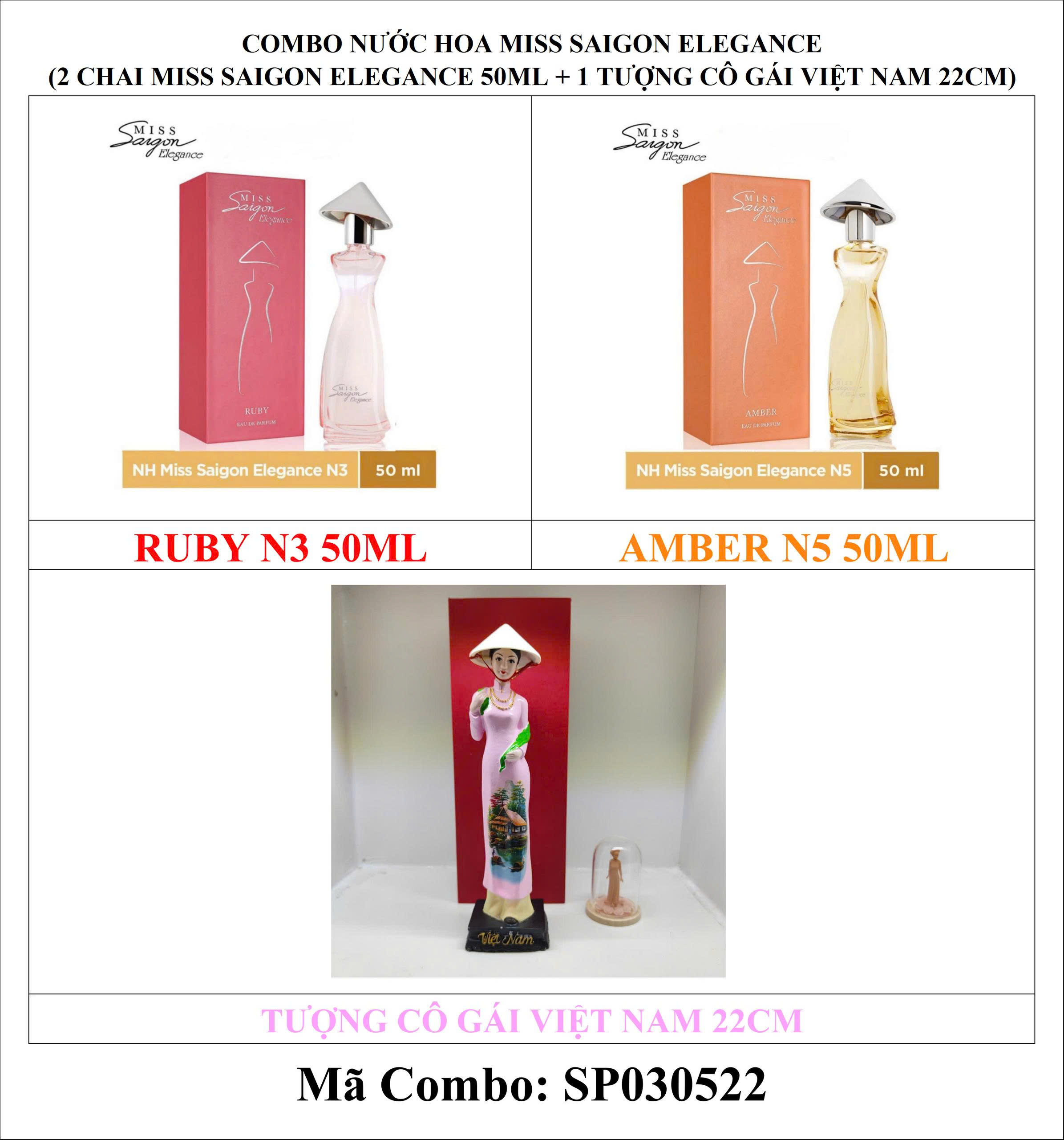 Combo 2 Miss Saigon Elegance 1 Tượng Cô Gái