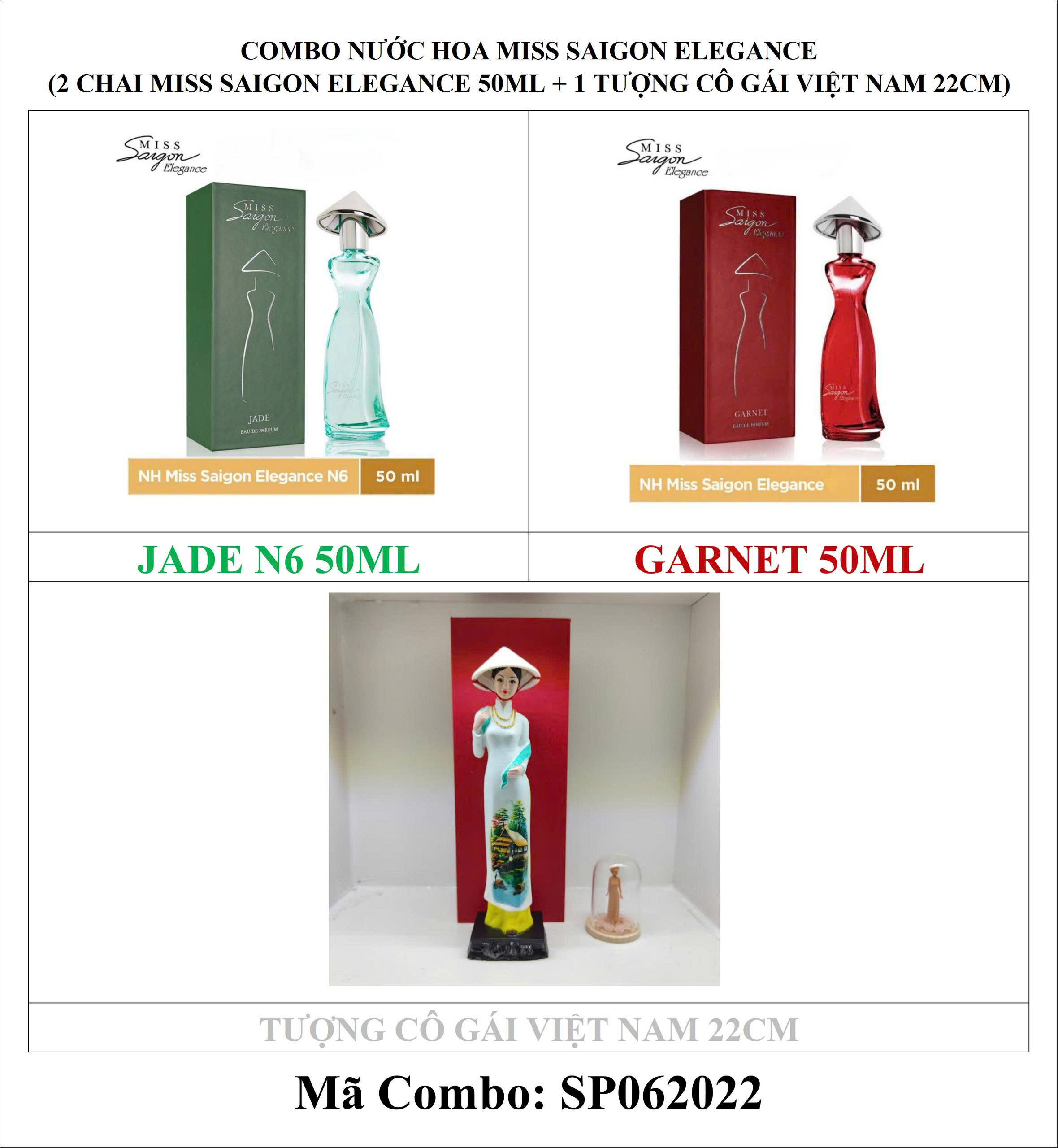 Combo 2 Miss Saigon Elegance 1 Tượng Cô Gái