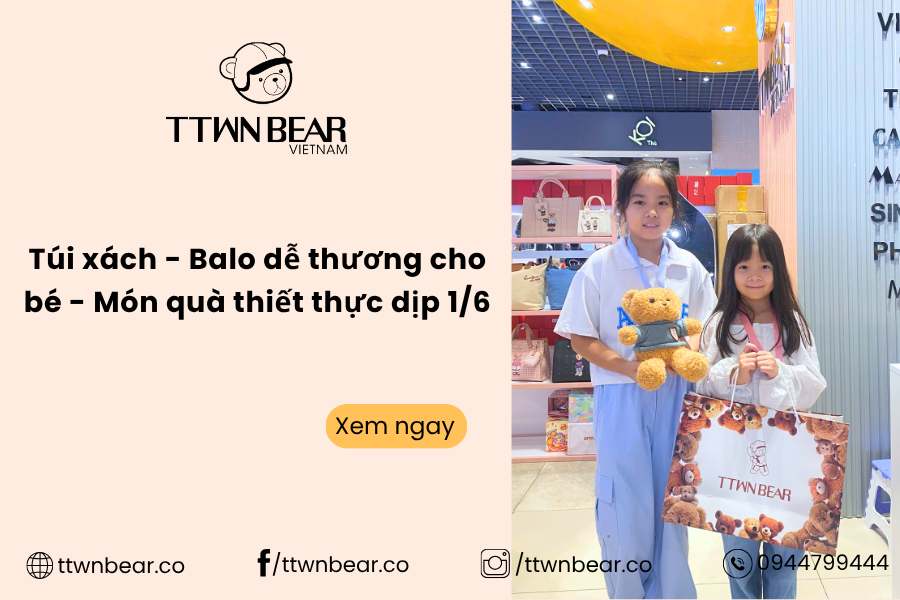 Túi xách - Balo dễ thương cho bé - Món quà thiết thực dịp 1/6