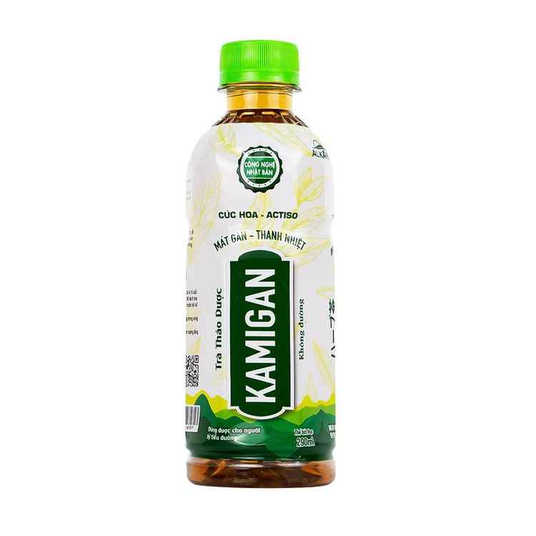 Trà thảo dược Kamigan không đường 290ml thanh nhiệt, lợi tiểu, mát gan